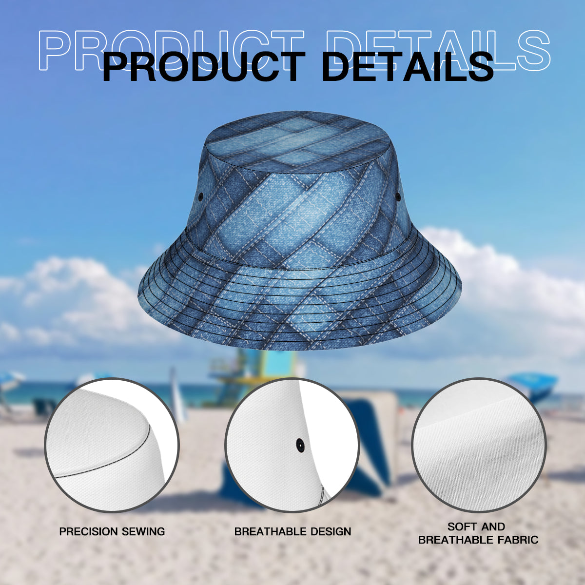 Denim Design Fisherman Hat