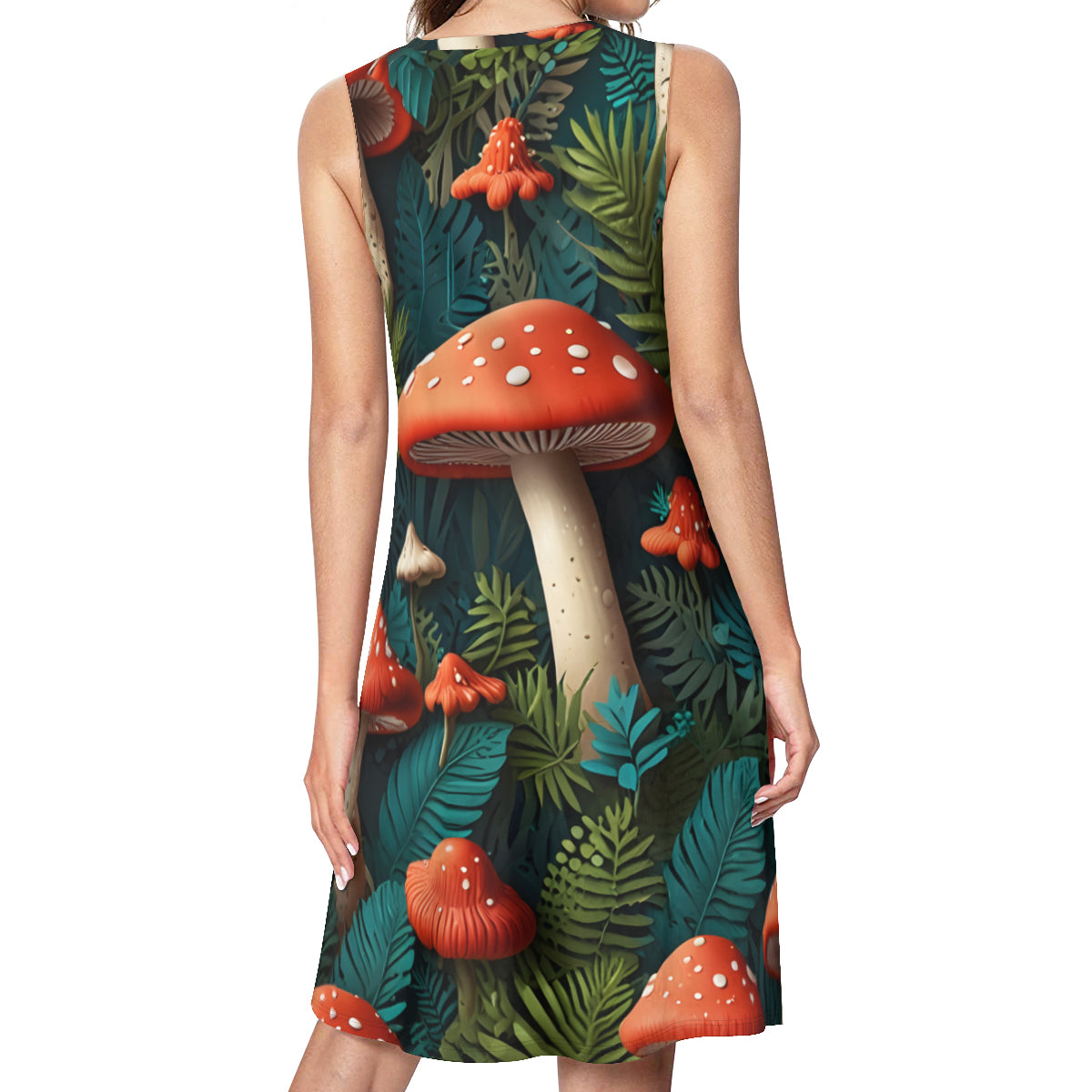 Tropical Mushroom Pattern Women's Casual Dress