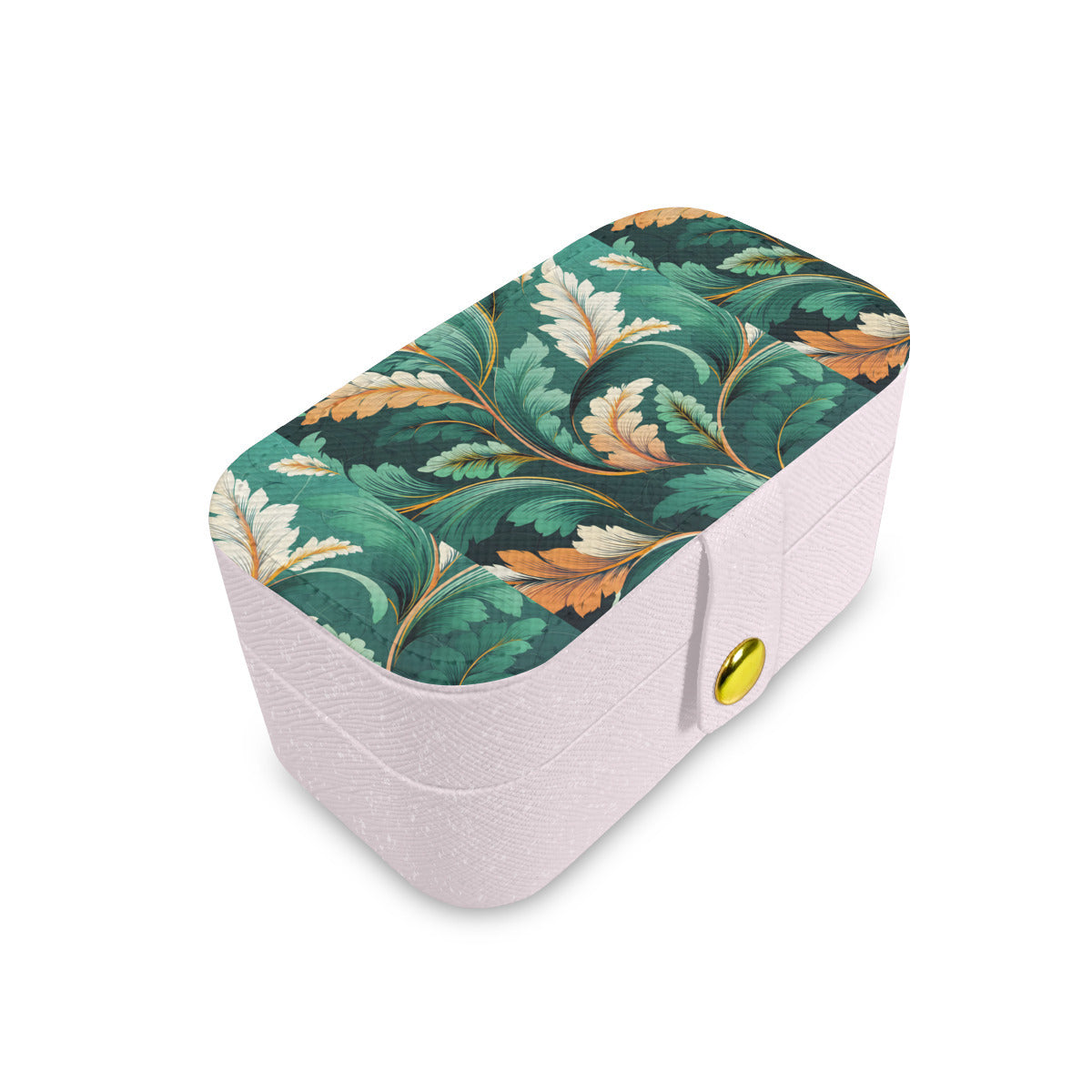 Green Leaves Personalized Portable Jewelry Box