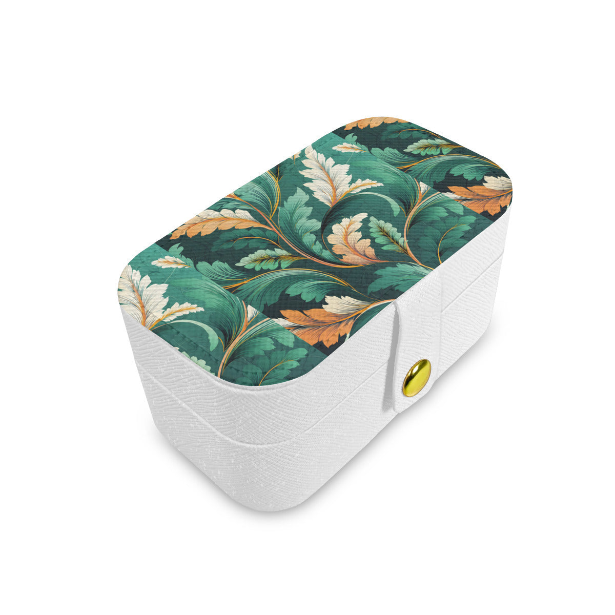 Green Leaves Personalized Portable Jewelry Box