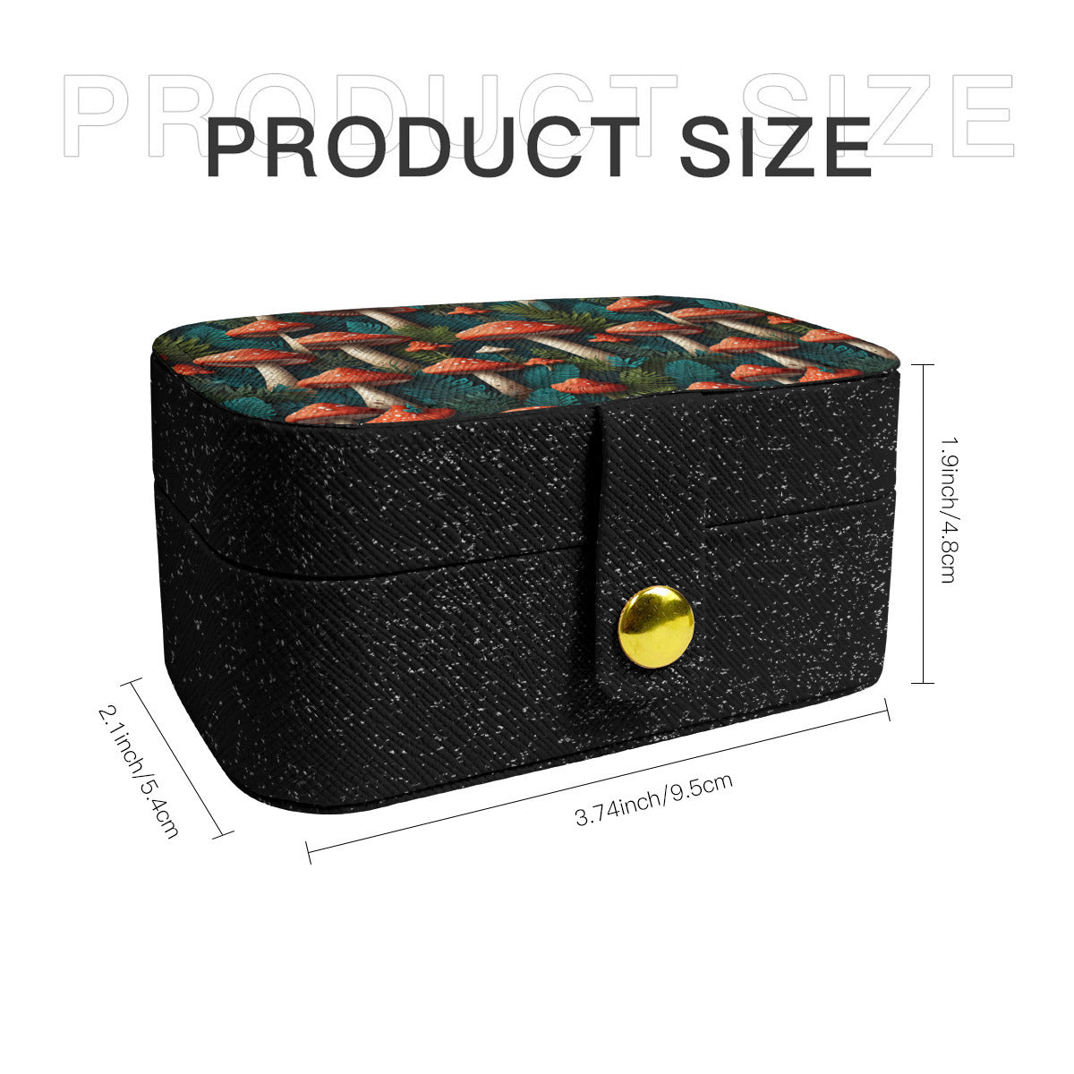 Tropical Mushroom Pattern Personalized Portable Jewelry Box