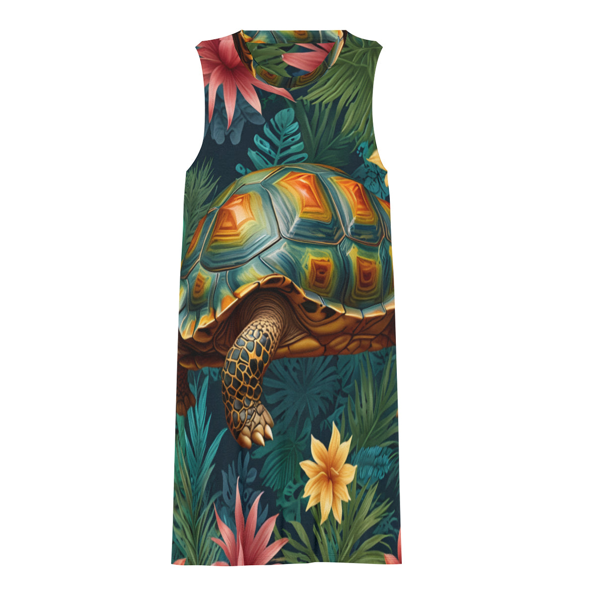 Tropical Tortoise Pattern Women's Casual Dress