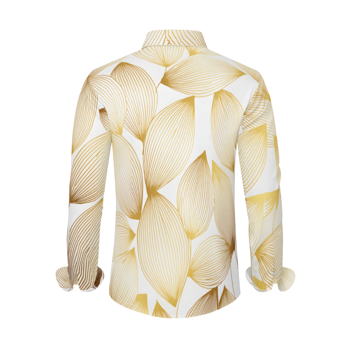 Abstract Pattern Gold Men's Classic Long-Sleeved Shirt