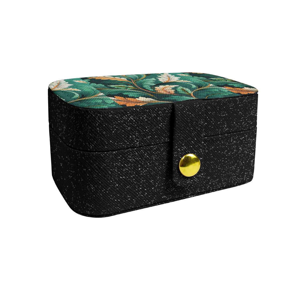 Green Leaves Personalized Portable Jewelry Box