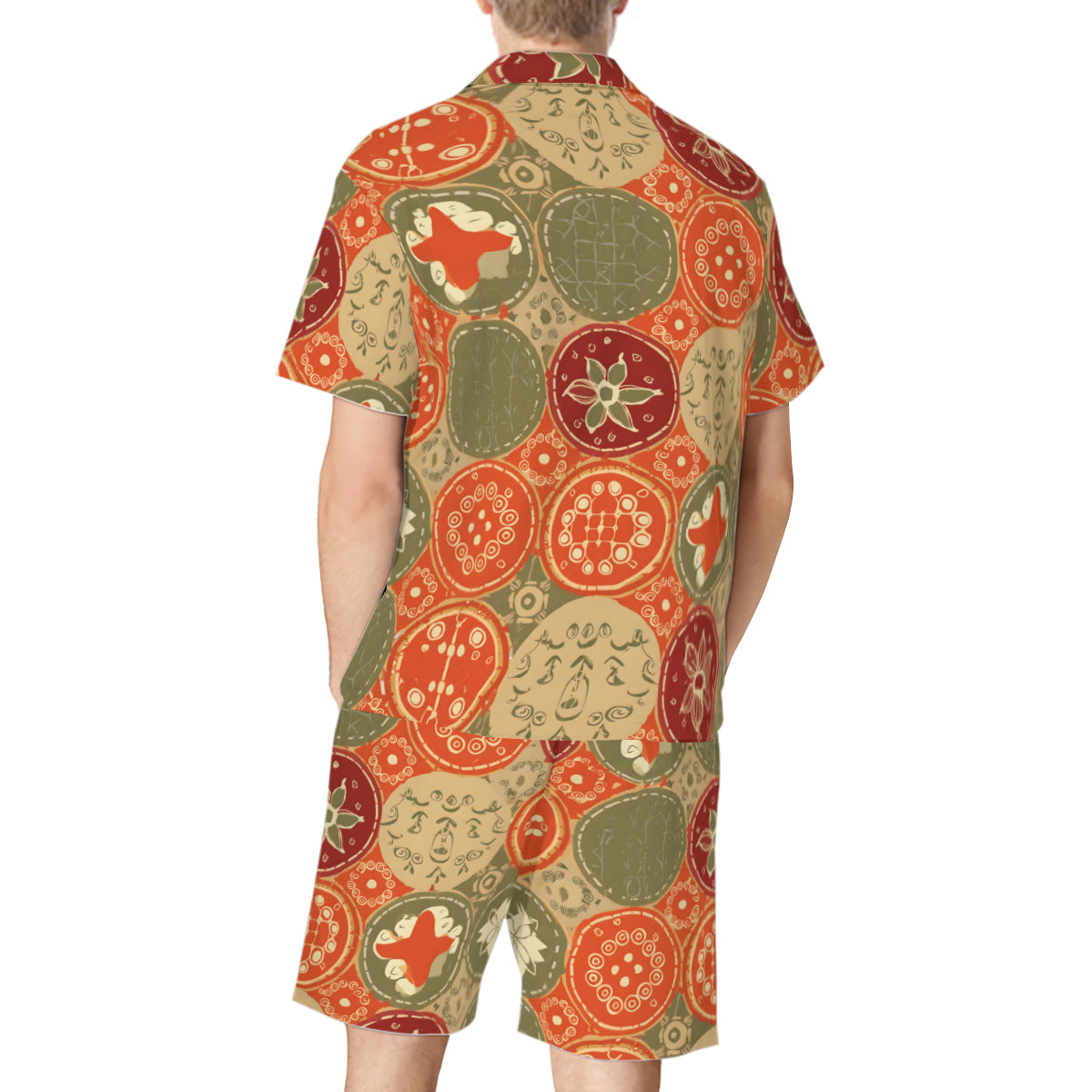Abstract Pattern Man's Shirt And Short Set