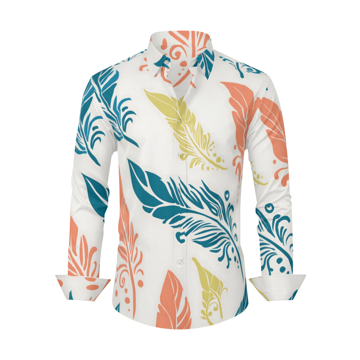 Abstract Floral Men's Classic Long-Sleeved Shirt