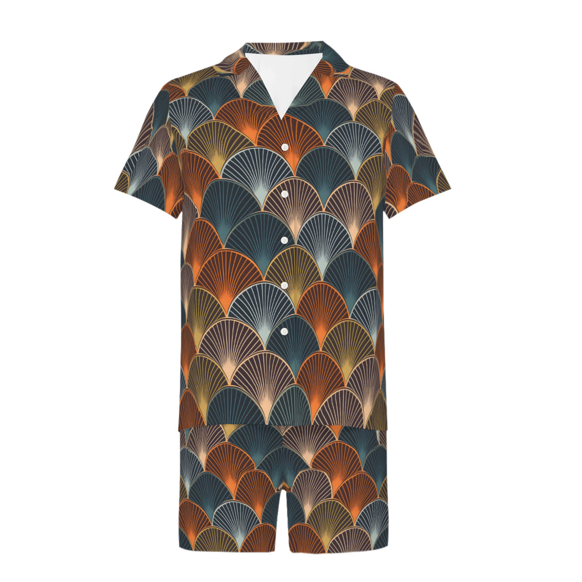 Abstract Pattern Man's Shirt And Short Set