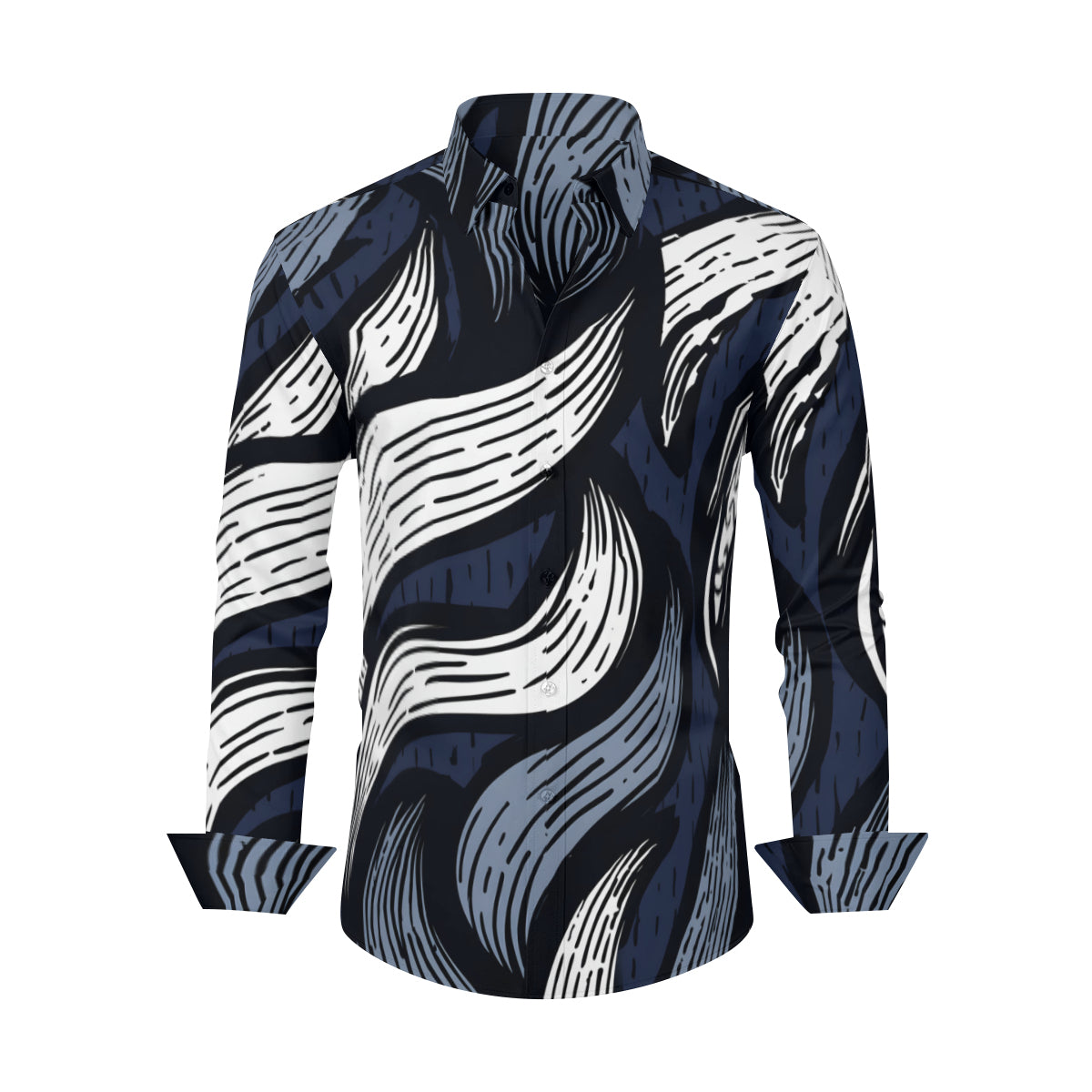 Abstract Men's Classic Long-Sleeved Shirt