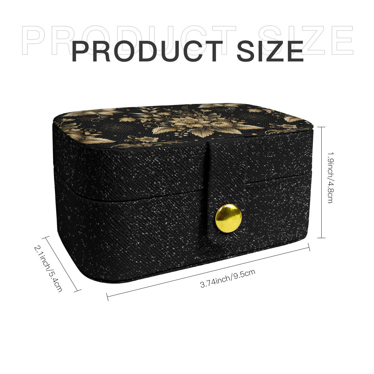 Gold Flowers Personalized Portable Jewelry Box
