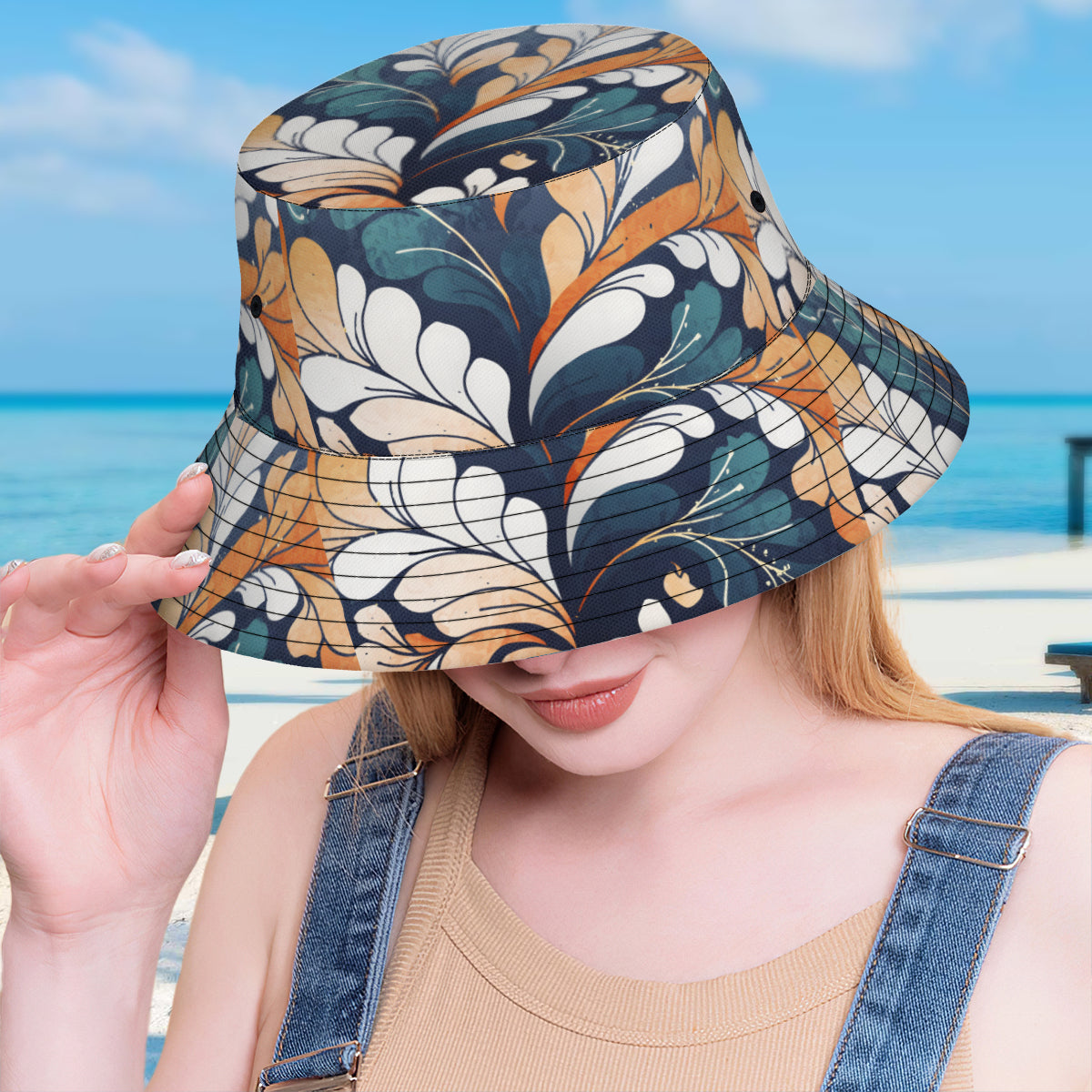 Abstract Floral Fisherman Hat