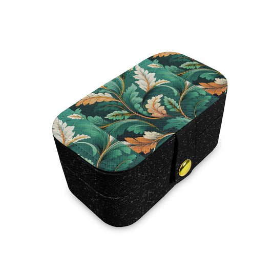Green Leaves Personalized Portable Jewelry Box