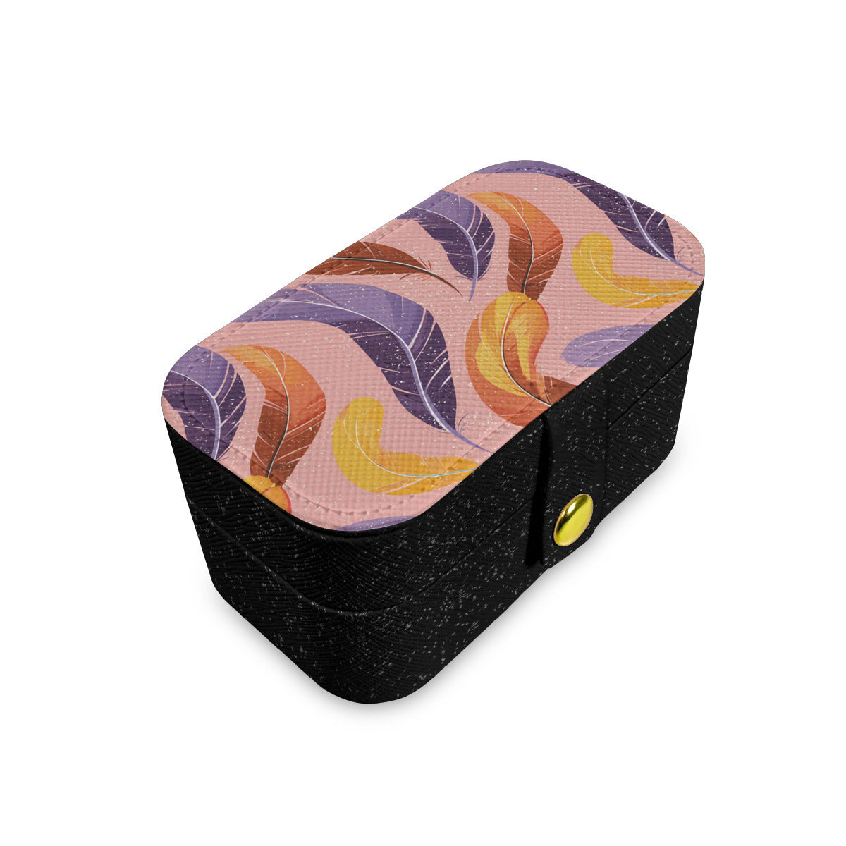 Abstract Feathers Personalized Portable Jewelry Box