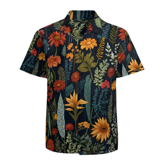Botanical Plants Man's Casual Short-Sleeved Shirt