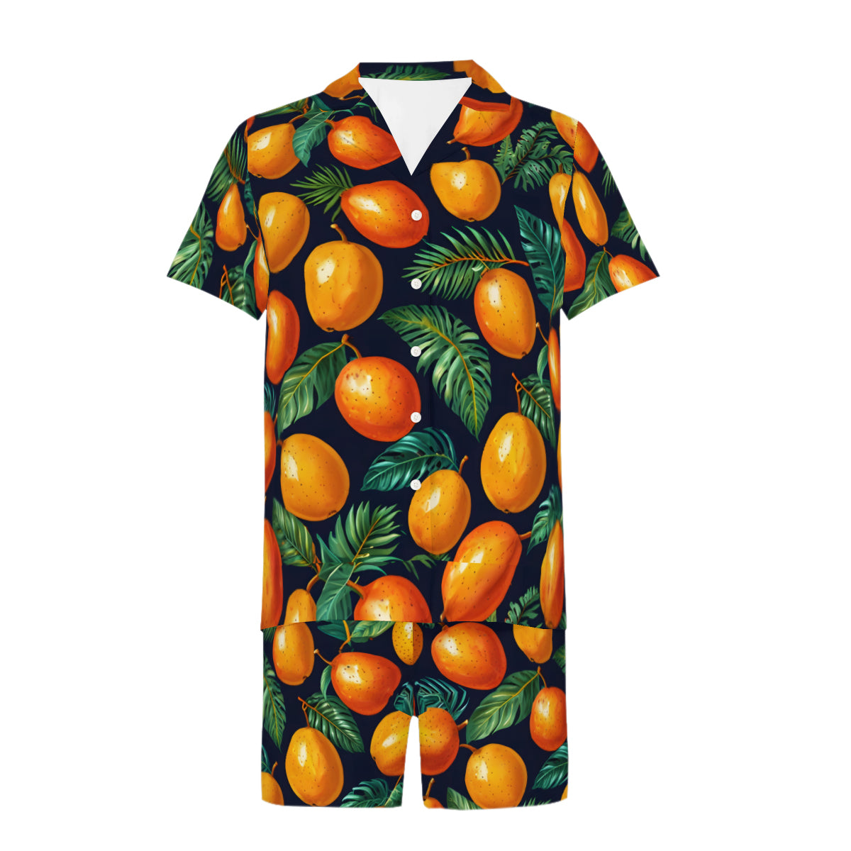 Tropical Mangoes Pattern Man's Shirt And Short Set