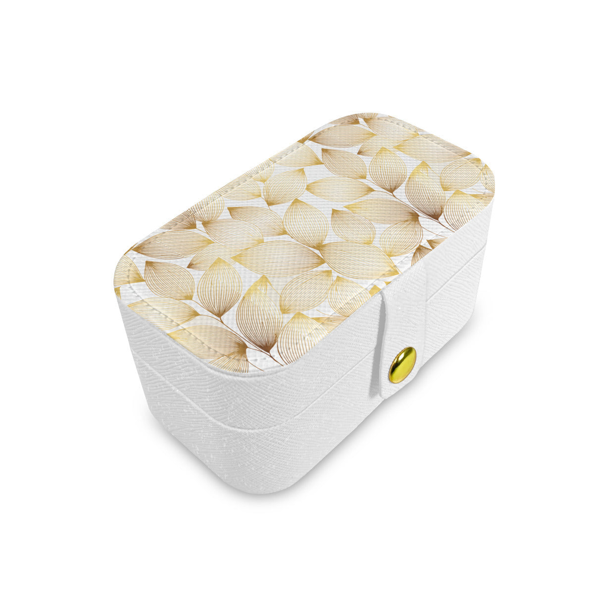 Abstract Pattern Gold Personalized Portable Jewelry Box