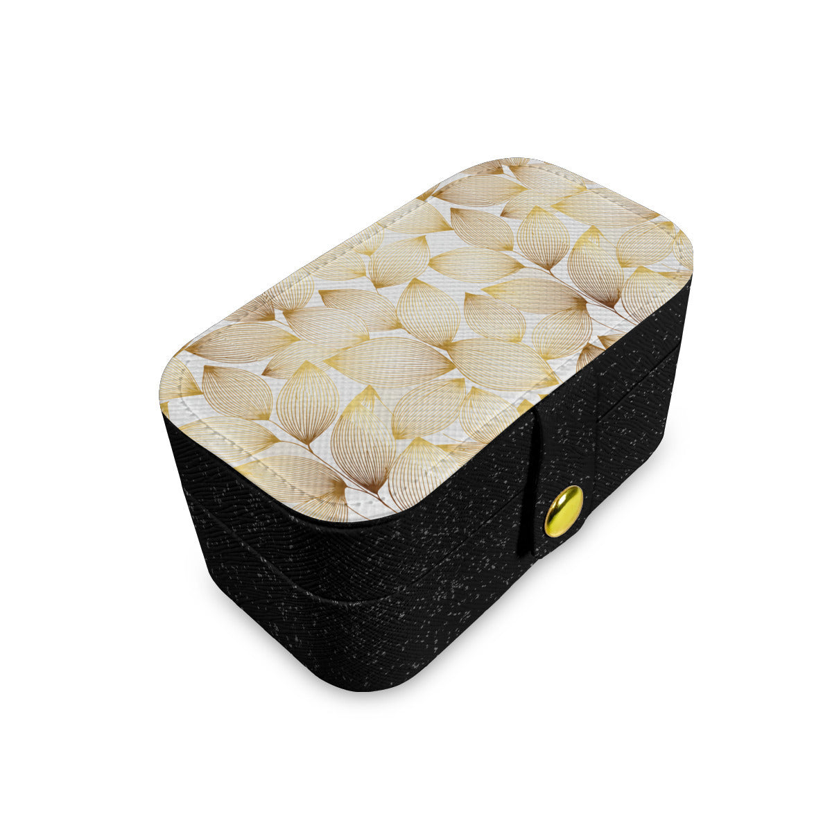 Abstract Pattern Gold Personalized Portable Jewelry Box