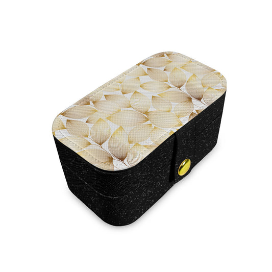Abstract Pattern Gold Personalized Portable Jewelry Box