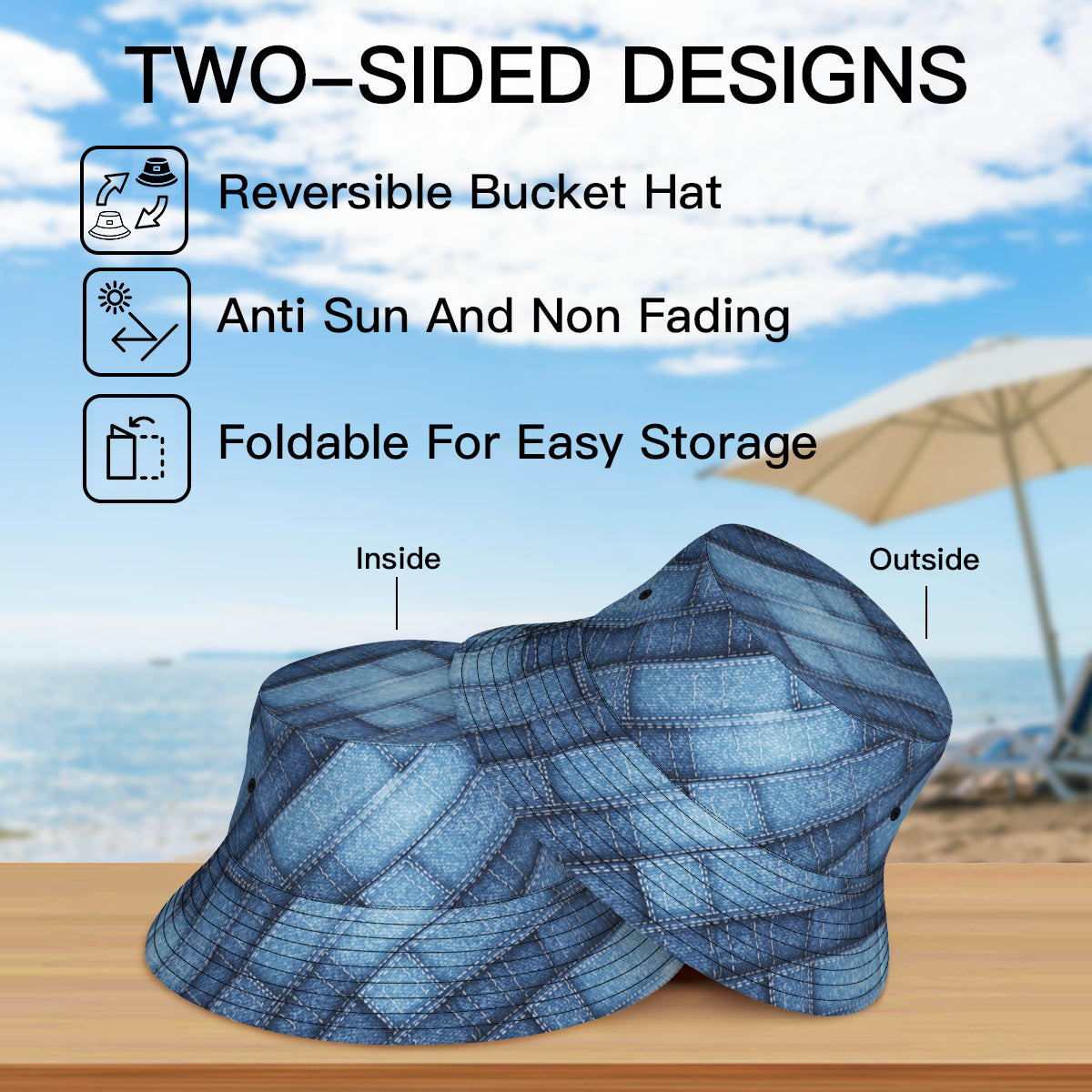 Denim Design Fisherman Hat