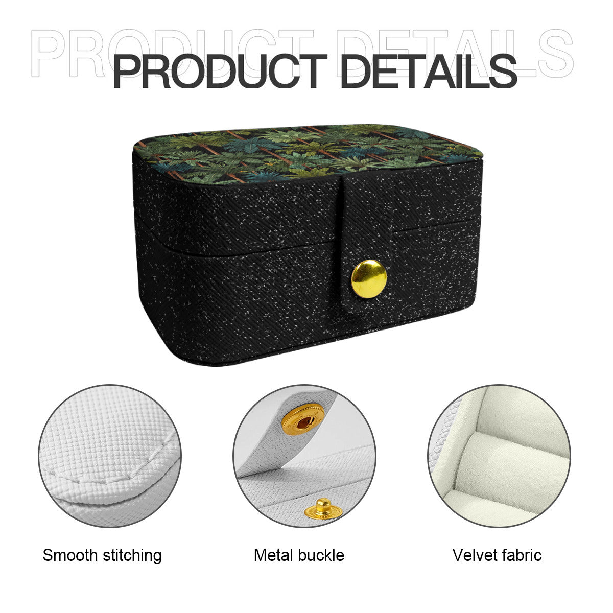 Tropical Trees Personalized Portable Jewelry Box