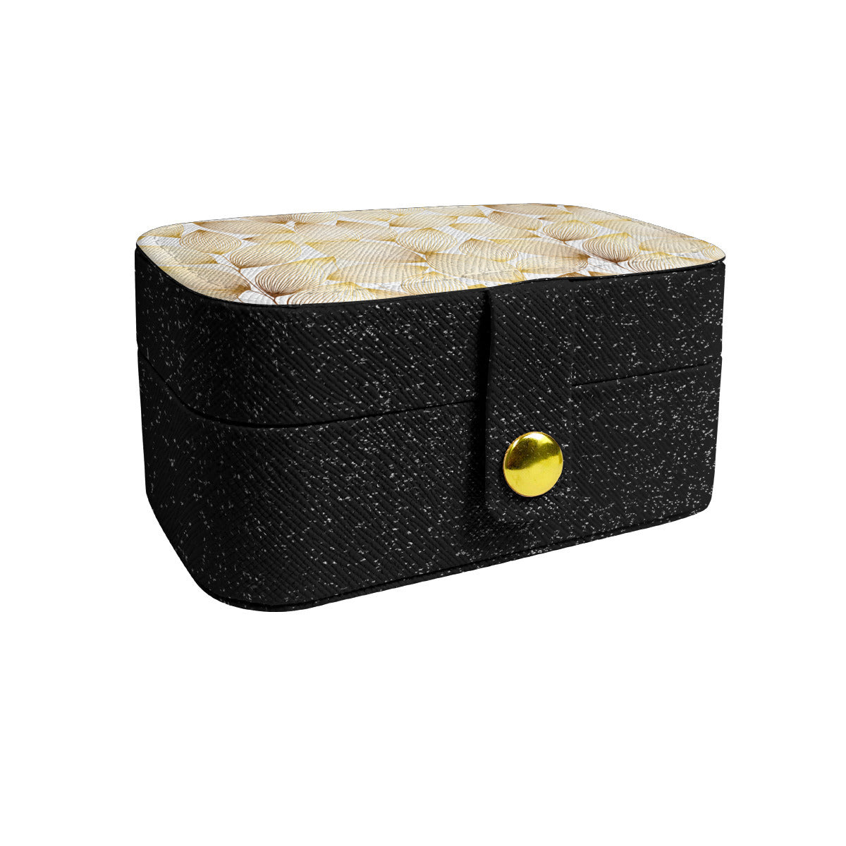 Abstract Pattern Gold Personalized Portable Jewelry Box