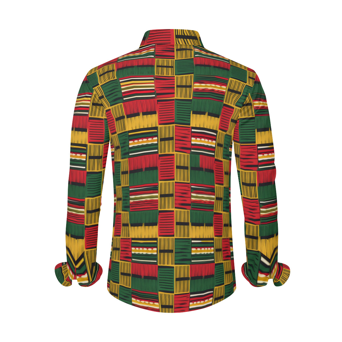 Kente Pattern Men's Classic Long-Sleeved Shirt