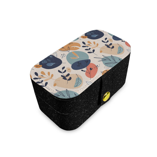 Abstract Floral Personalized Portable Jewelry Box