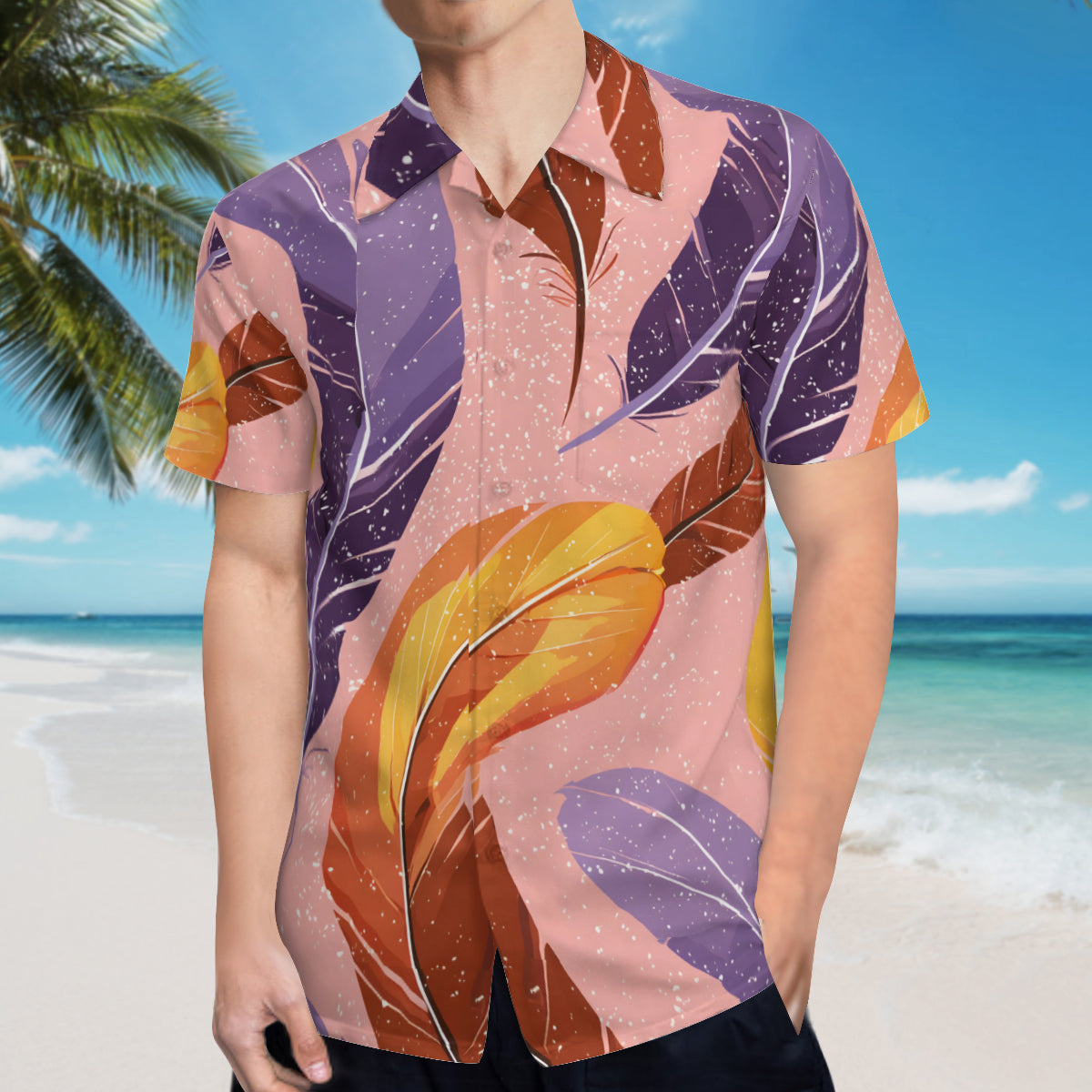 Abstract Feathers Hawaiian Shirt