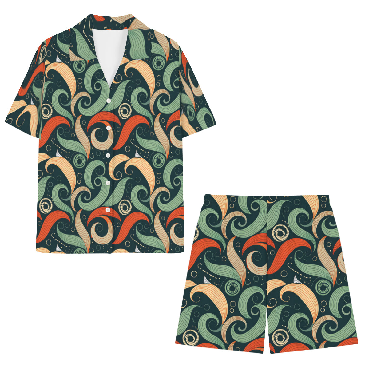 Abstract Pattern Man's Shirt And Short Set