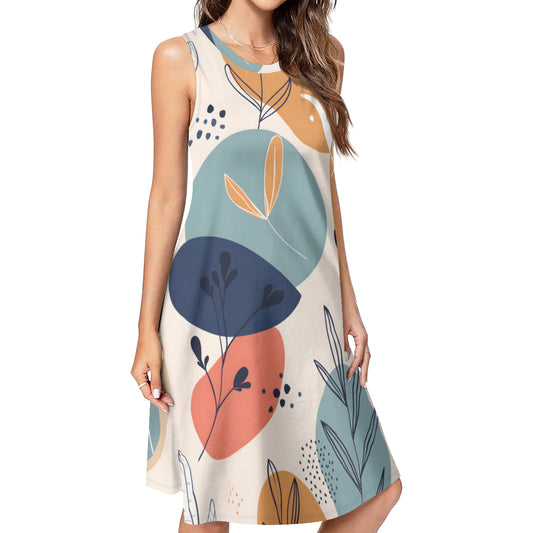 Abstract Floral Women's Casual Dress |