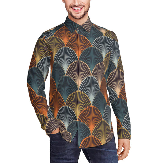 Abstract Pattern Men's Classic Long-Sleeved Shirt