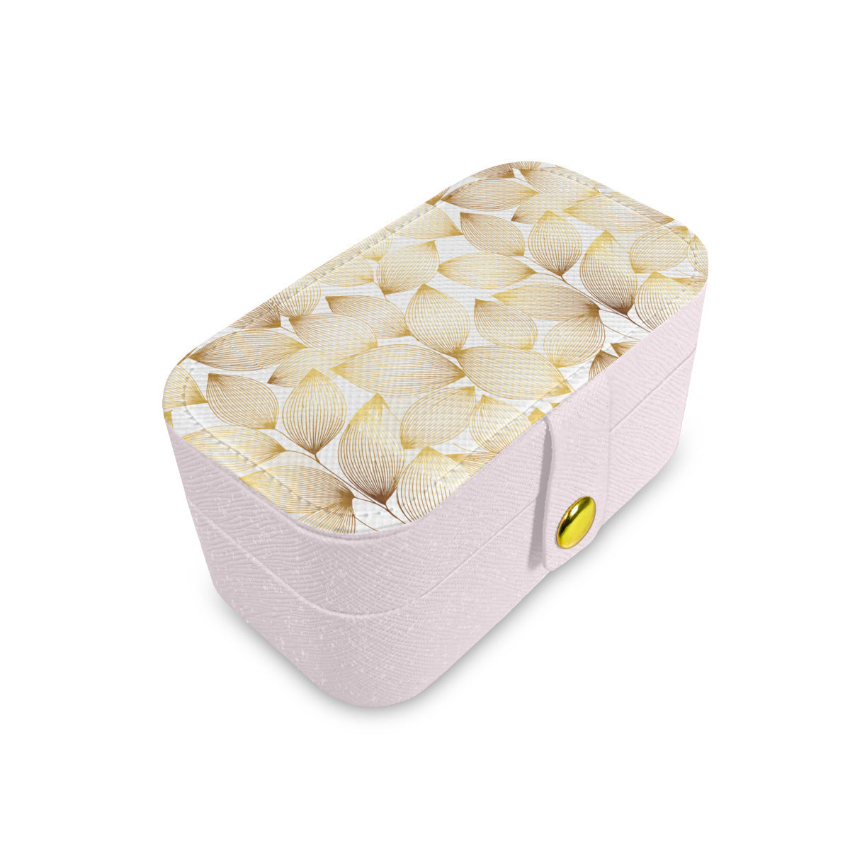 Abstract Pattern Gold Personalized Portable Jewelry Box