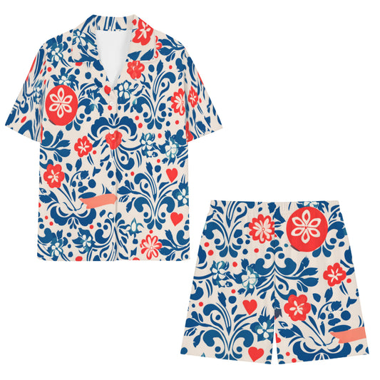 Abstract Pattern Man's Shirt And Short Set