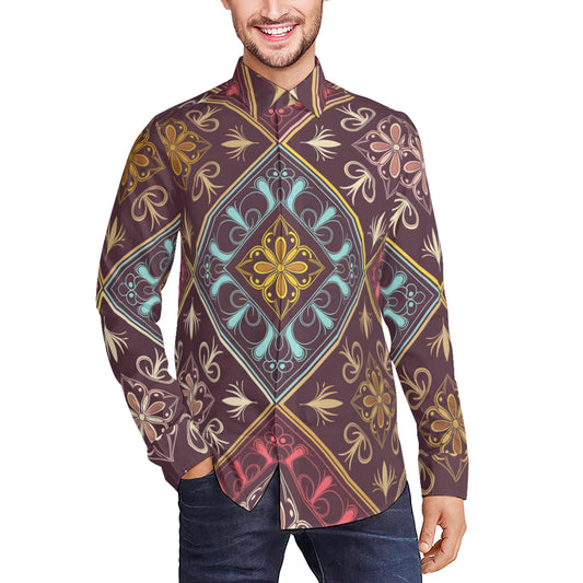 Abstract Pattern Men's Classic Long-Sleeved Shirt