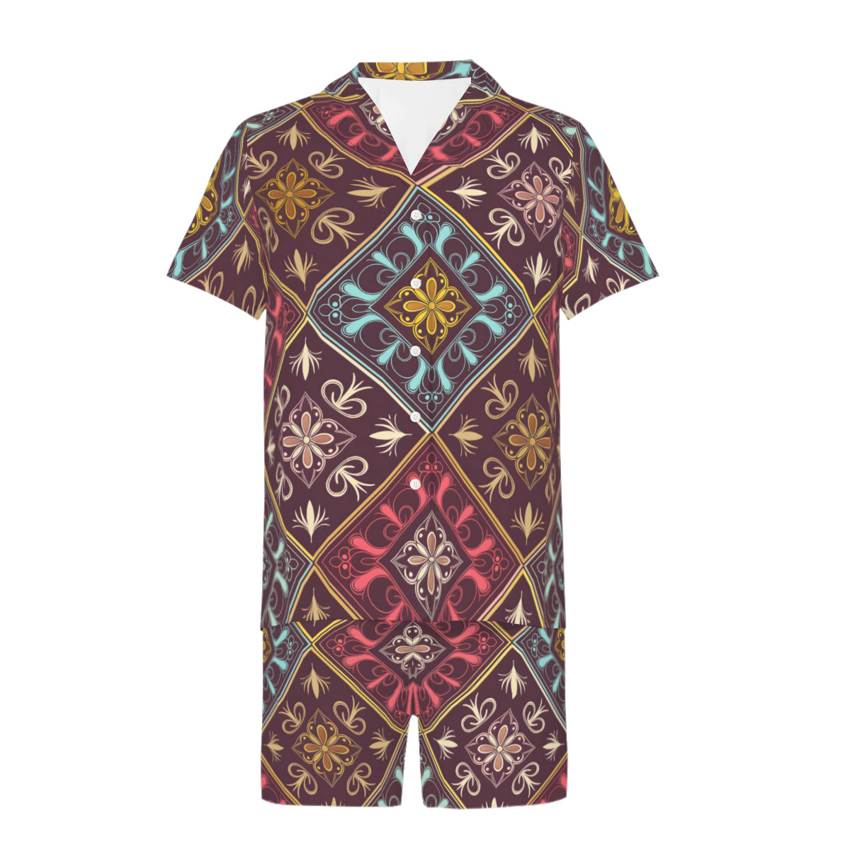 Abstract Pattern Man's Shirt And Short Set