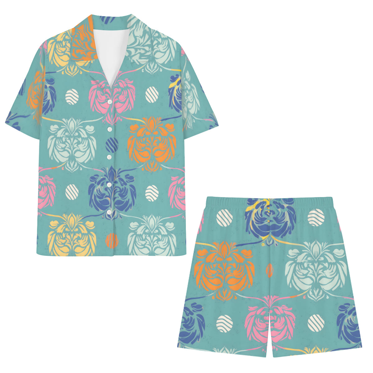Abstract Pattern Man's Shirt And Short Set