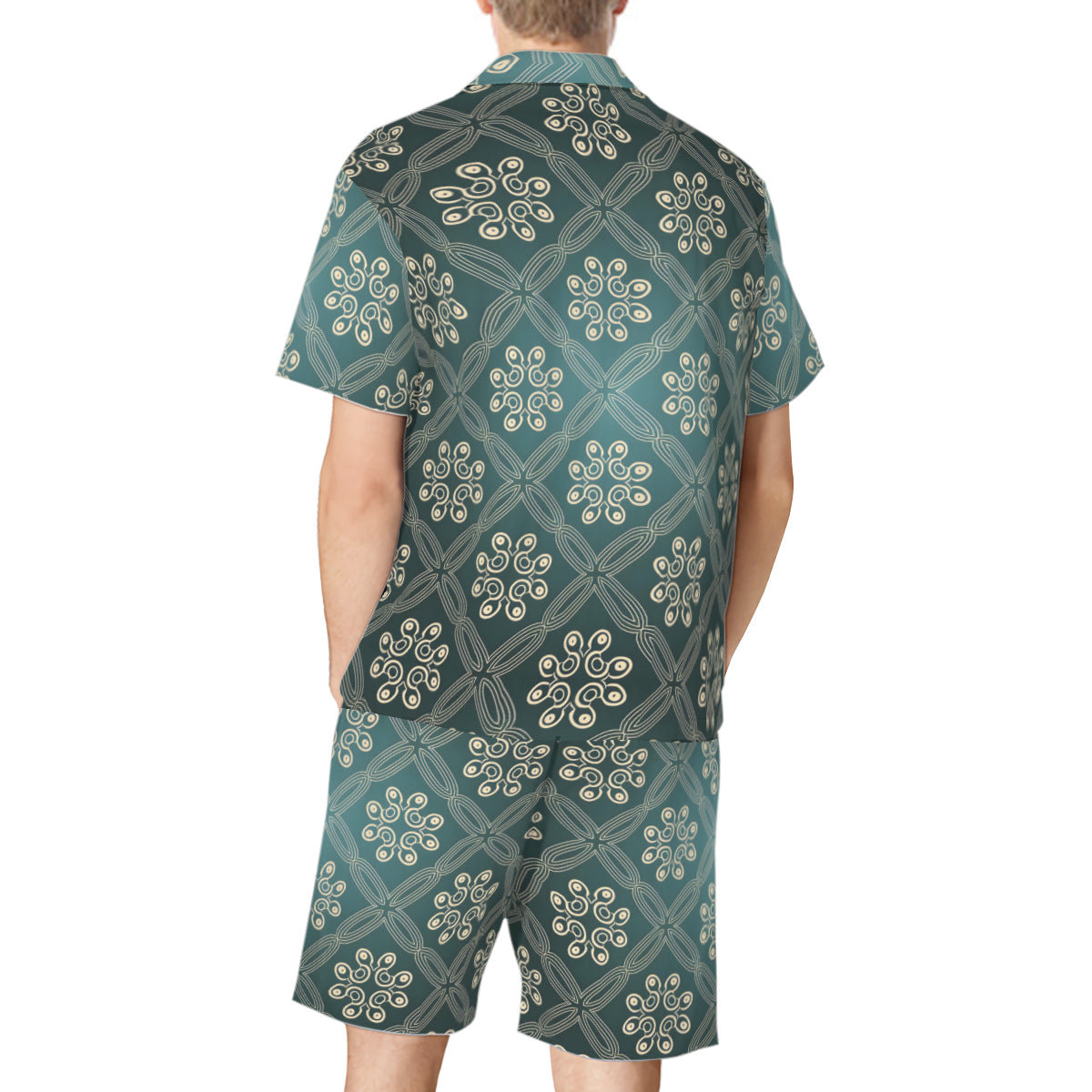 Abstract Pattern Man's Shirt And Short Set