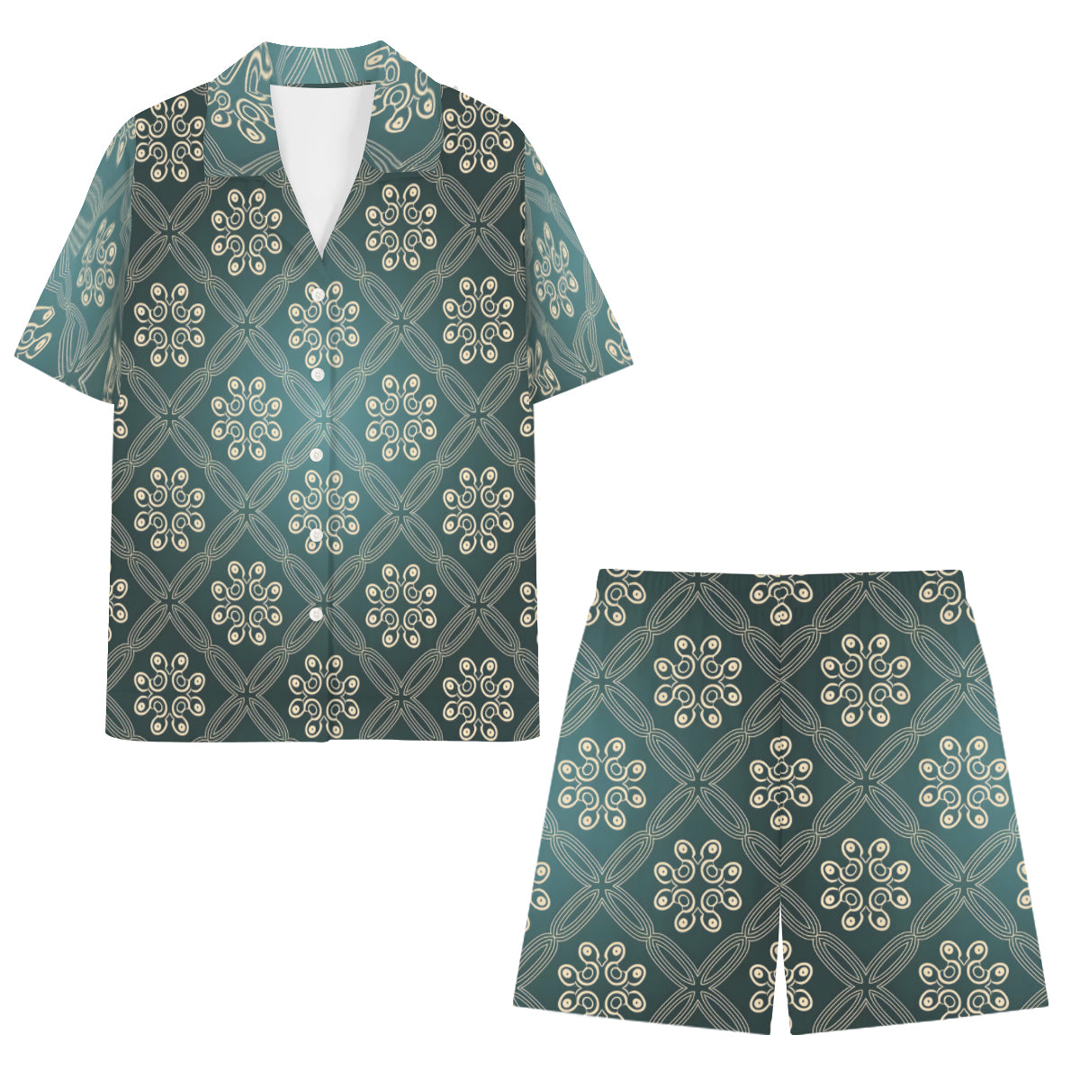 Abstract Pattern Man's Shirt And Short Set