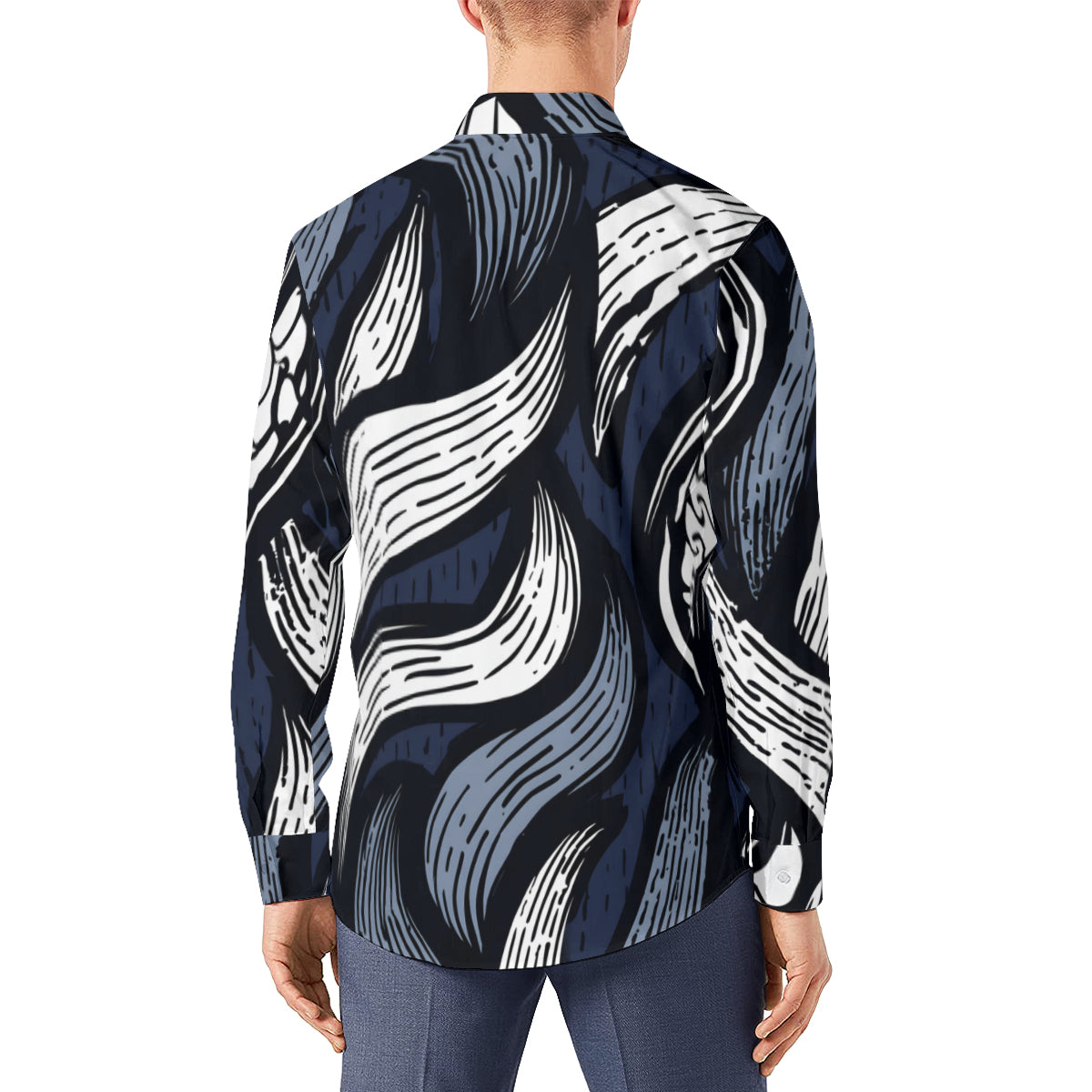 Abstract Men's Classic Long-Sleeved Shirt