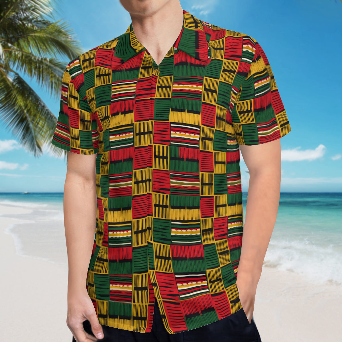 Kente Pattern Hawaiian Shirt