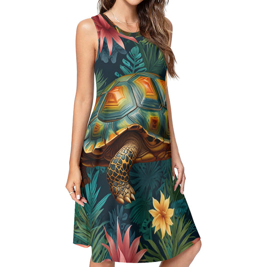 Tropical Tortoise Pattern Women's Casual Dress