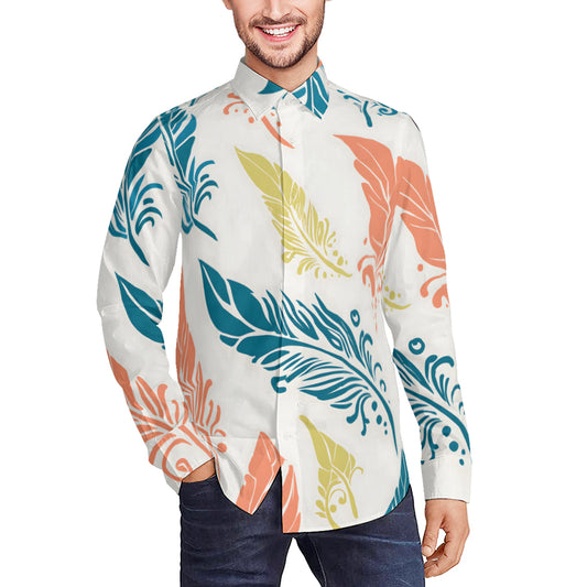 Abstract Floral Men's Classic Long-Sleeved Shirt