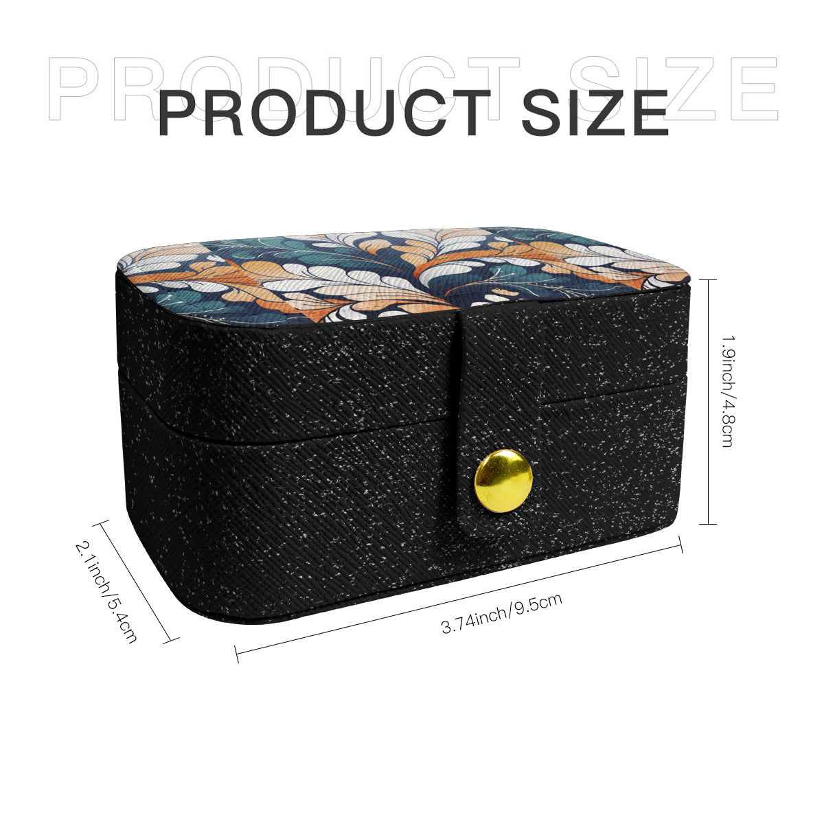 Abstract Floral Personalized Portable Jewelry Box