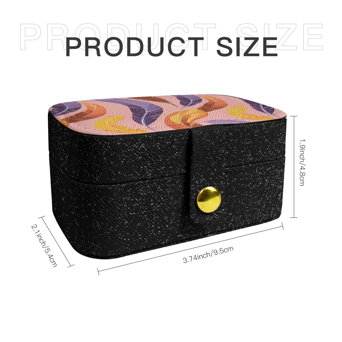 Abstract Feathers Personalized Portable Jewelry Box