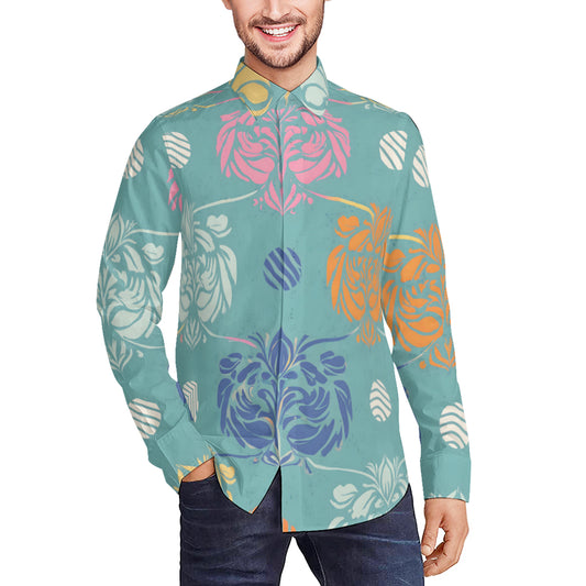 Abstract Pattern Men's Classic Long-Sleeved Shirt