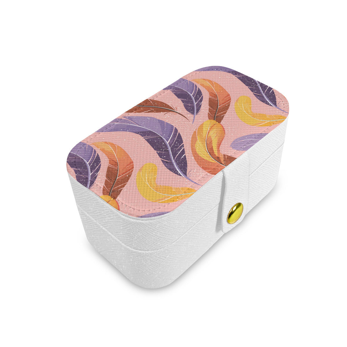 Abstract Feathers Personalized Portable Jewelry Box
