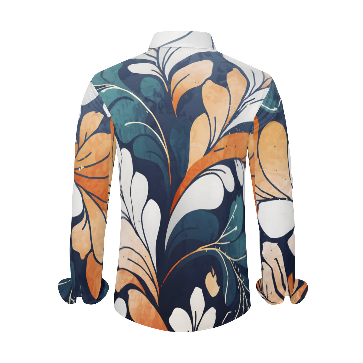 Abstract Floral Men's Classic Long-Sleeved Shirt