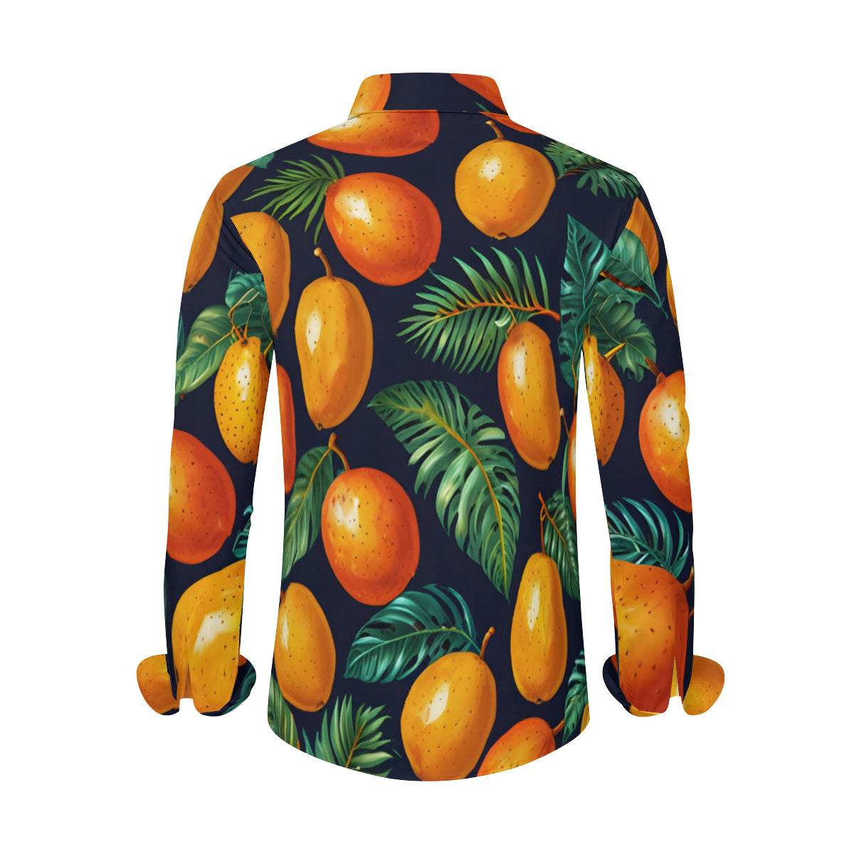 Tropical Mangoes Pattern Men's Classic Long-Sleeved Shirt