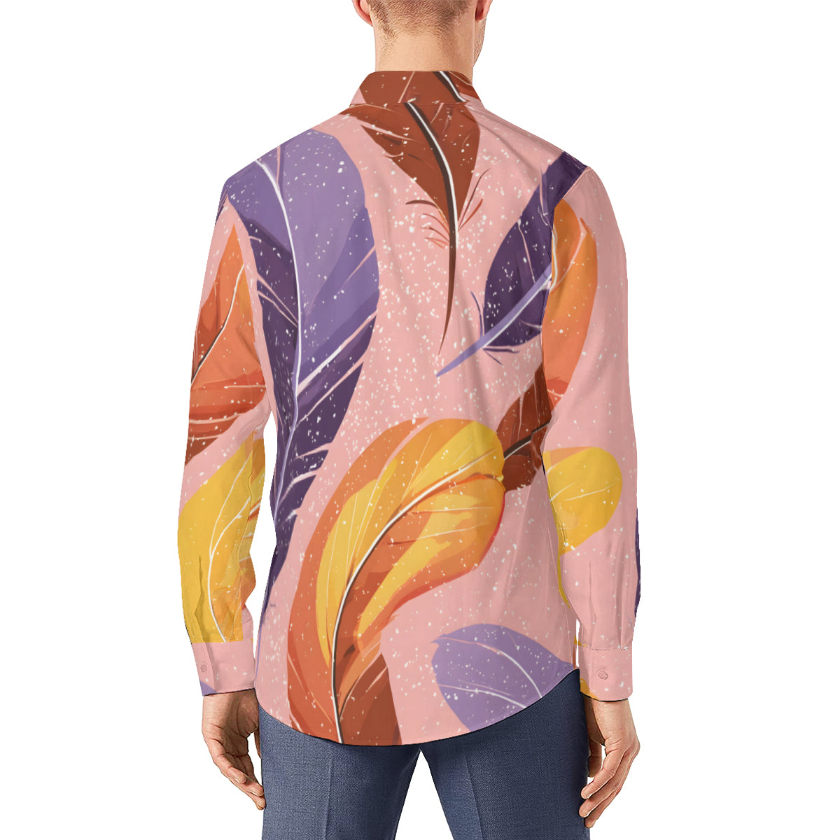 Abstract Feathers Men's Classic Long-Sleeved Shirt