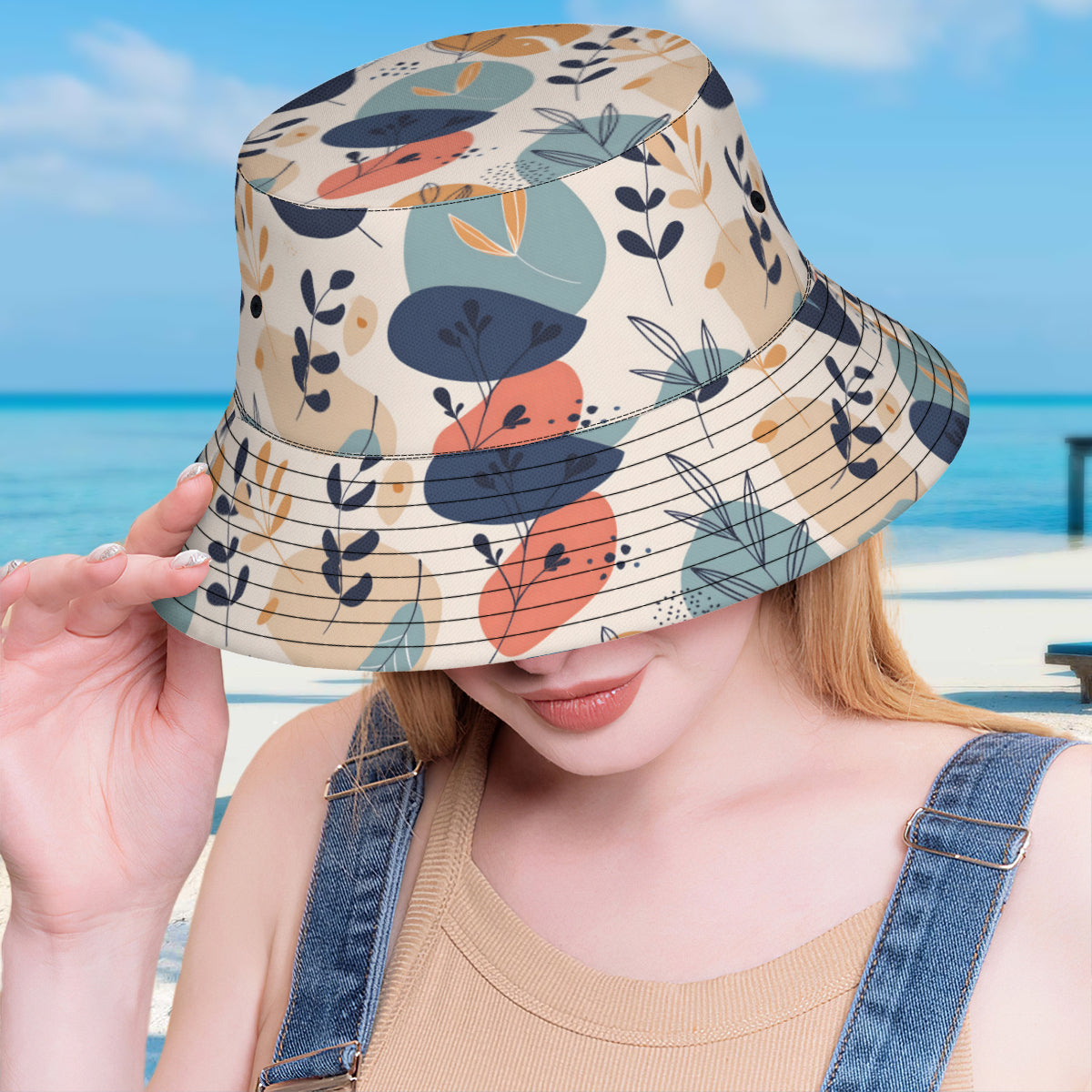 Abstract Floral Fisherman Hat