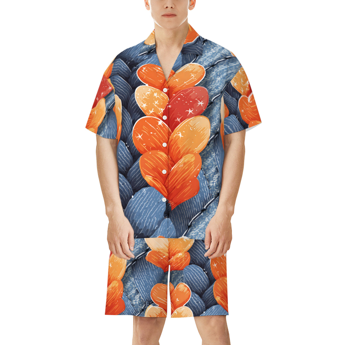 Abstract Man's Shirt and Short Set